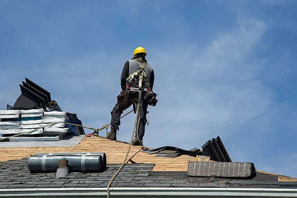 Professional Gutter Installation technician working in Hubert, NC